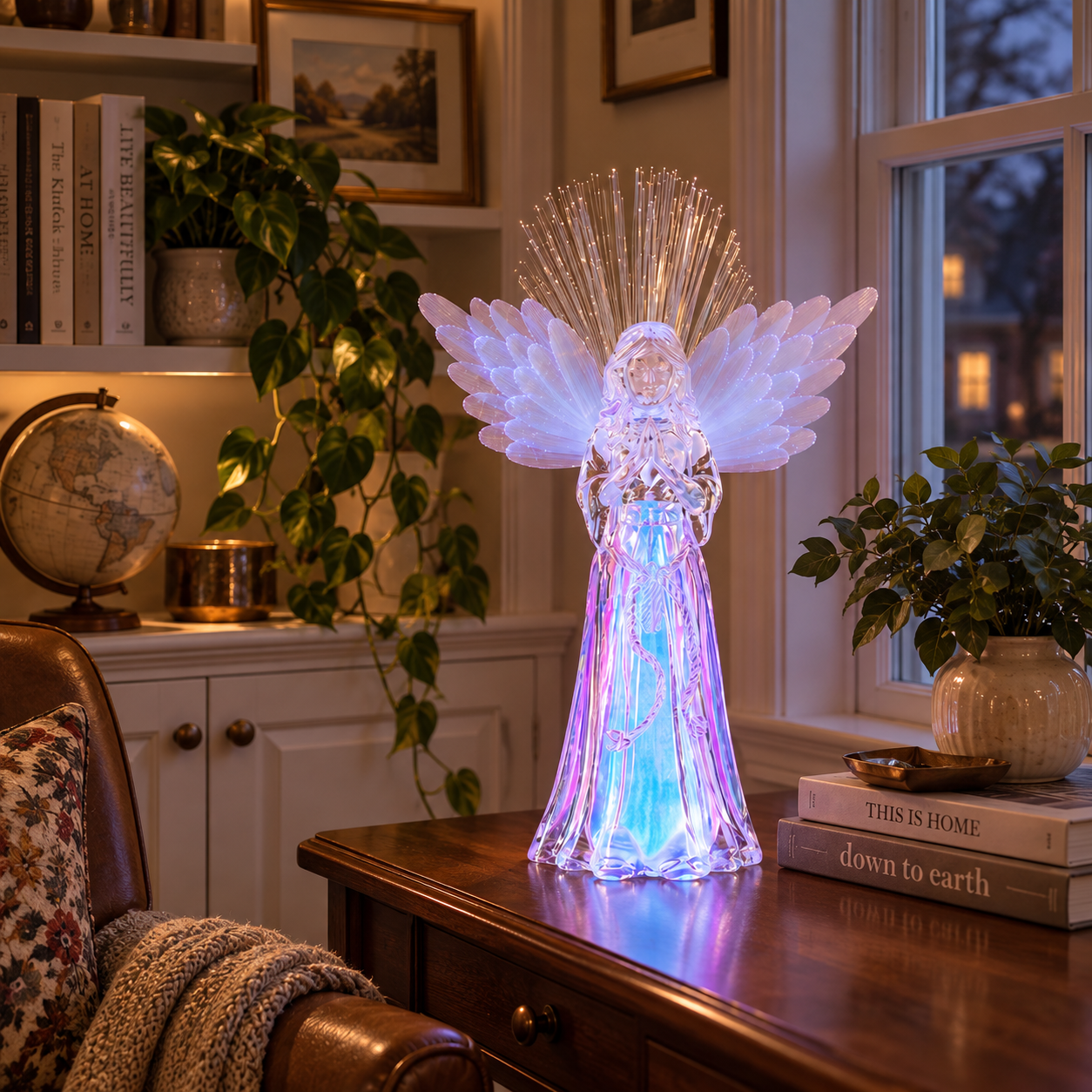 Lighted Crystal Angel Figurine