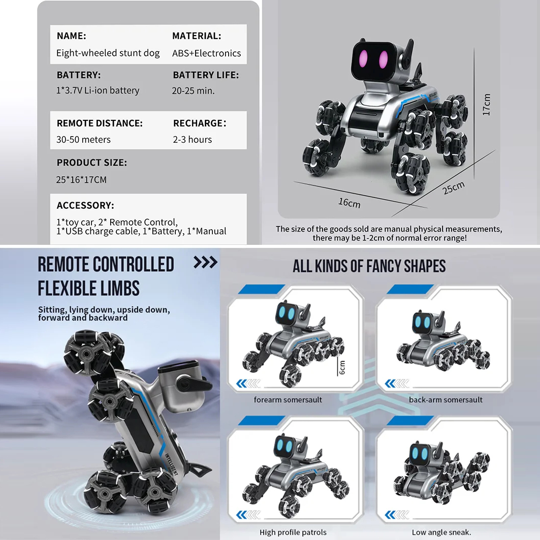 Gesture Sensing Remote Control Stunt Robot Dog