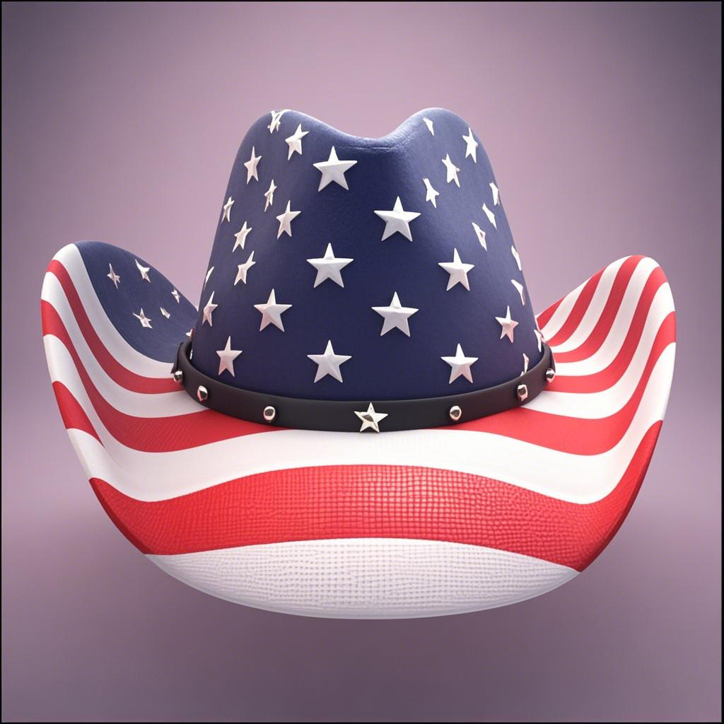 Vintage USA American Flag Cowboy Hat