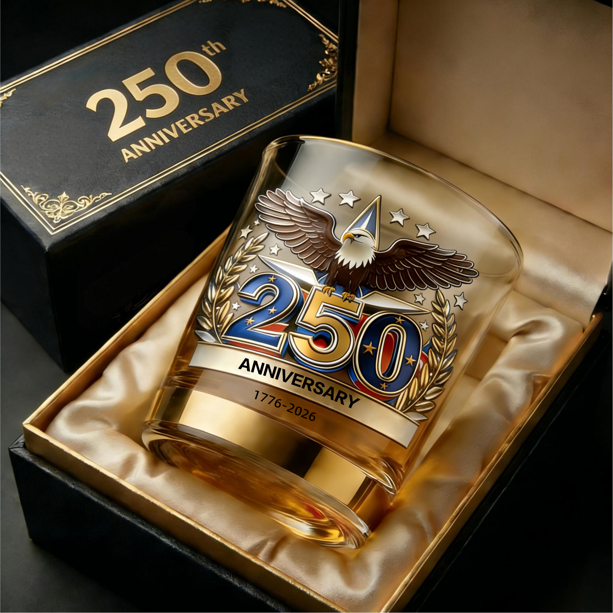 USA 250th Anniversary Whiskey Glass