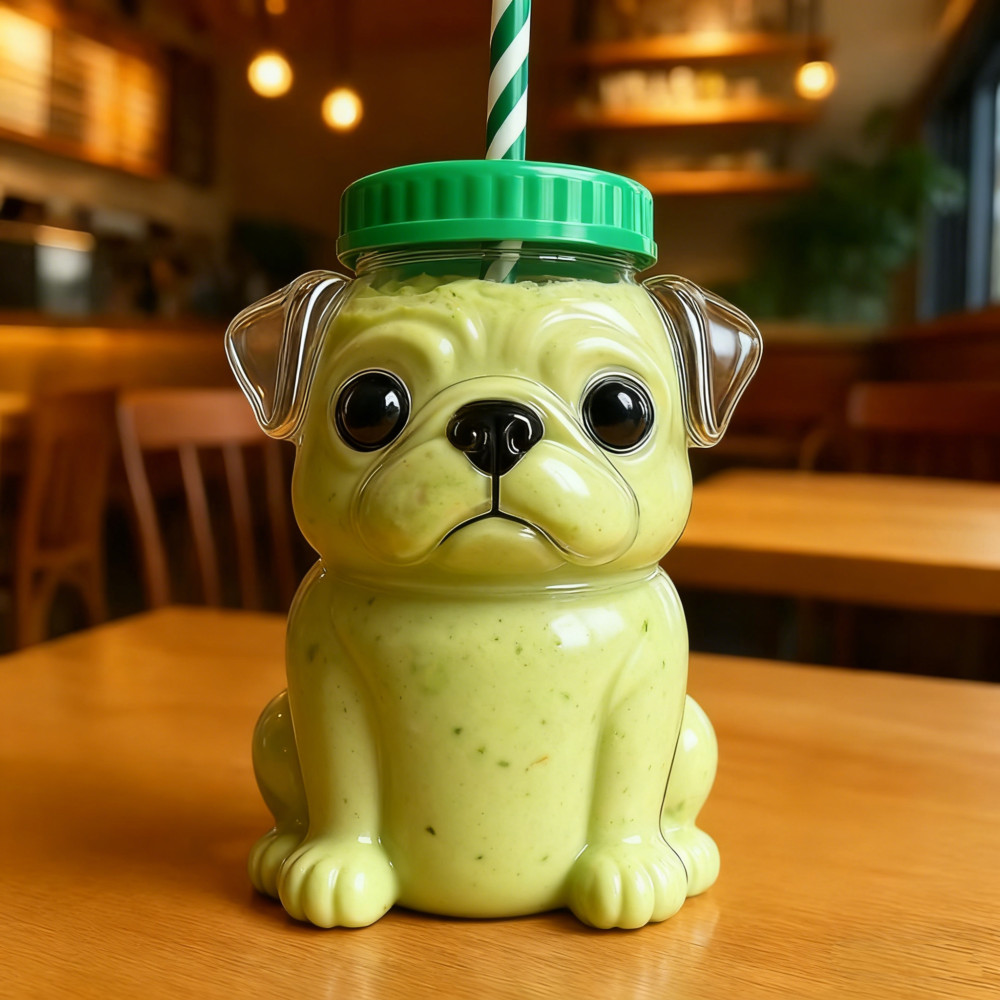 🐶✨ 20oz Doggie Glass Straw Cup