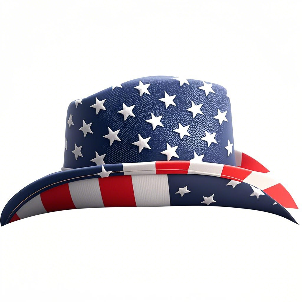 Vintage USA American Flag Cowboy Hat