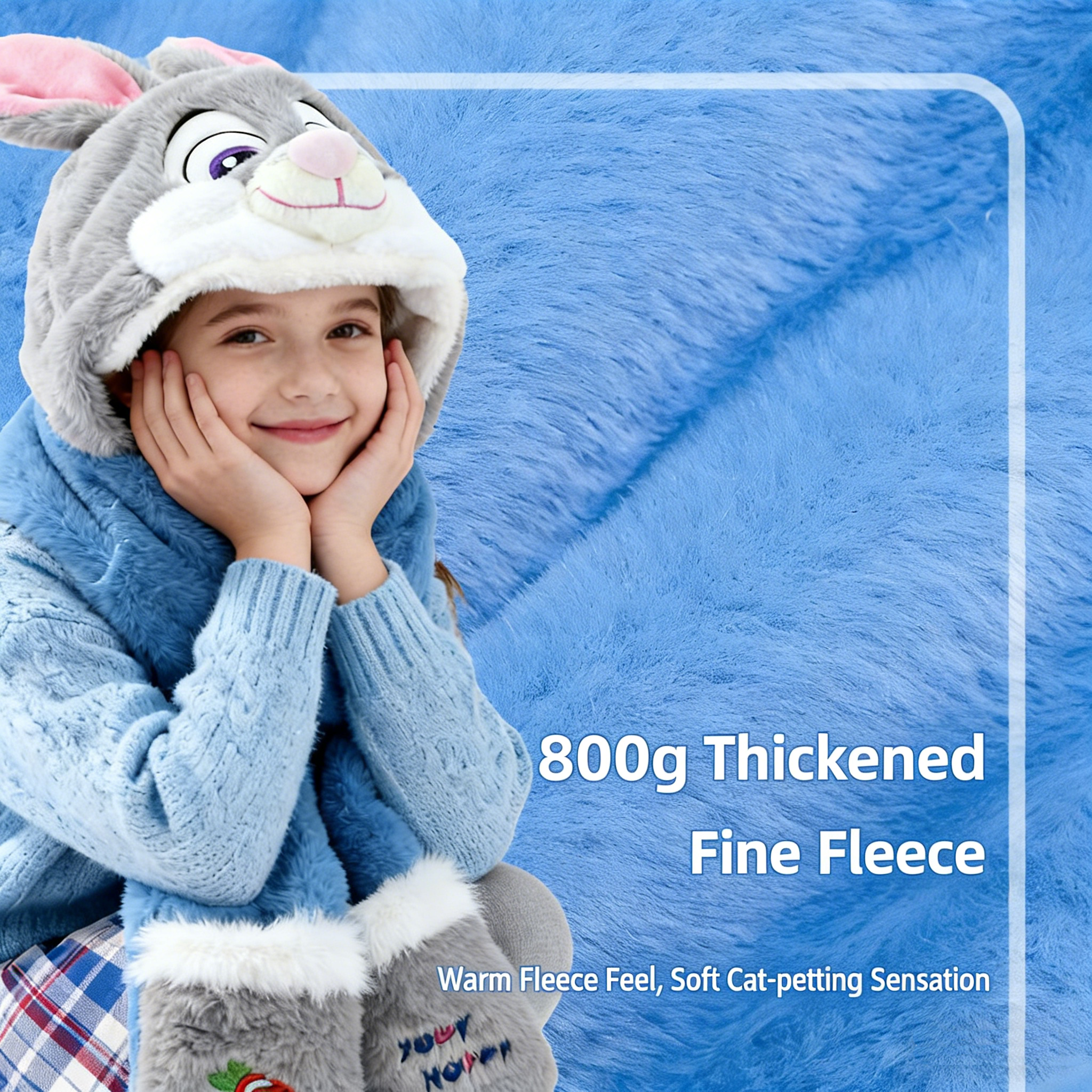 🦊🐰 Kids’ 3-in-1 Plush Winter Set