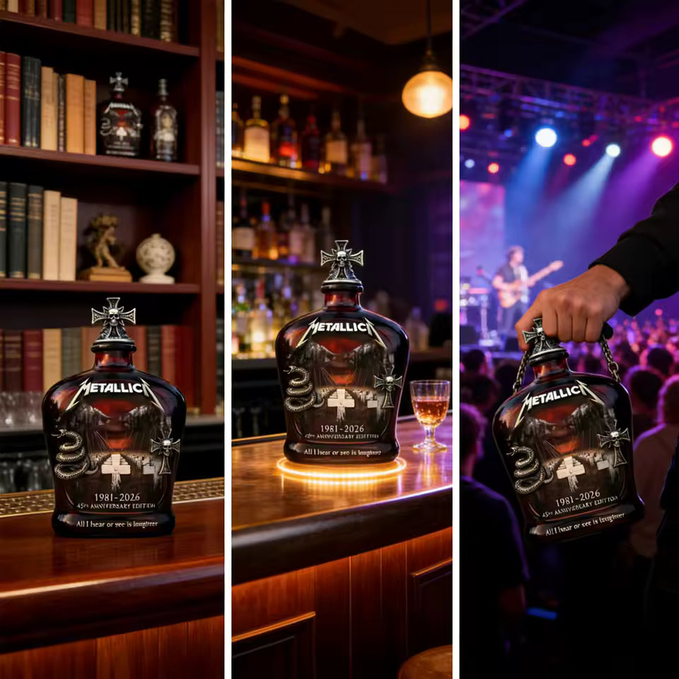 Metallica 45th Anniversary 1981-2026 Whiskey Bottle
