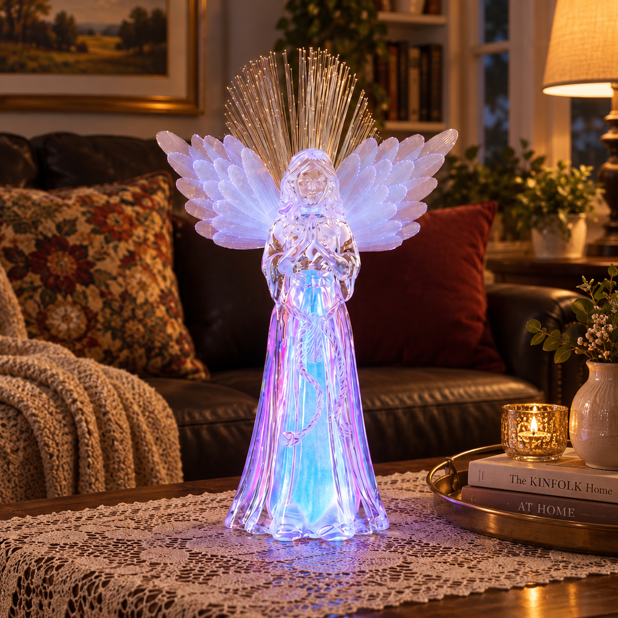 Lighted Crystal Angel Figurine