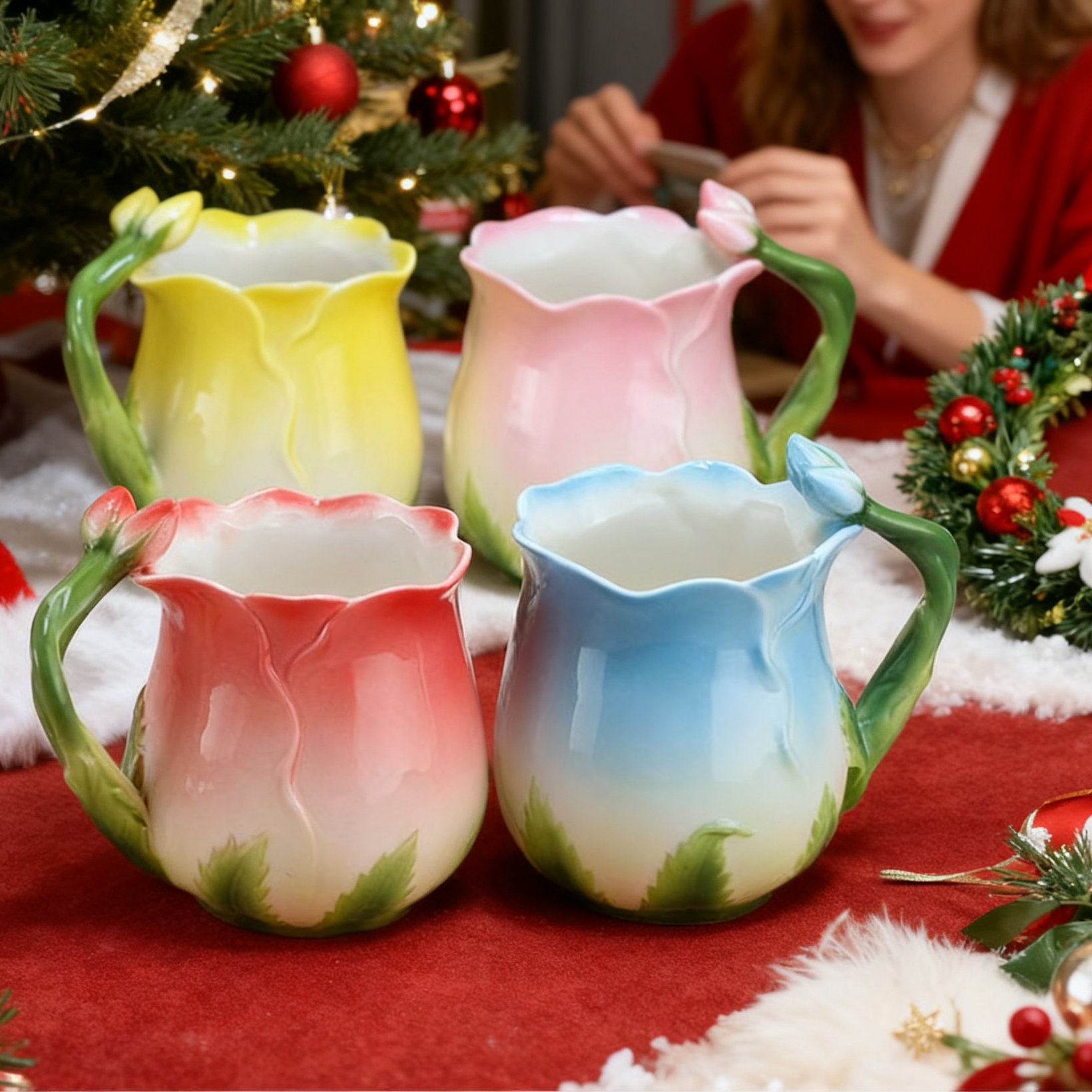 Handmade Ceramic Rose Coffee Mug