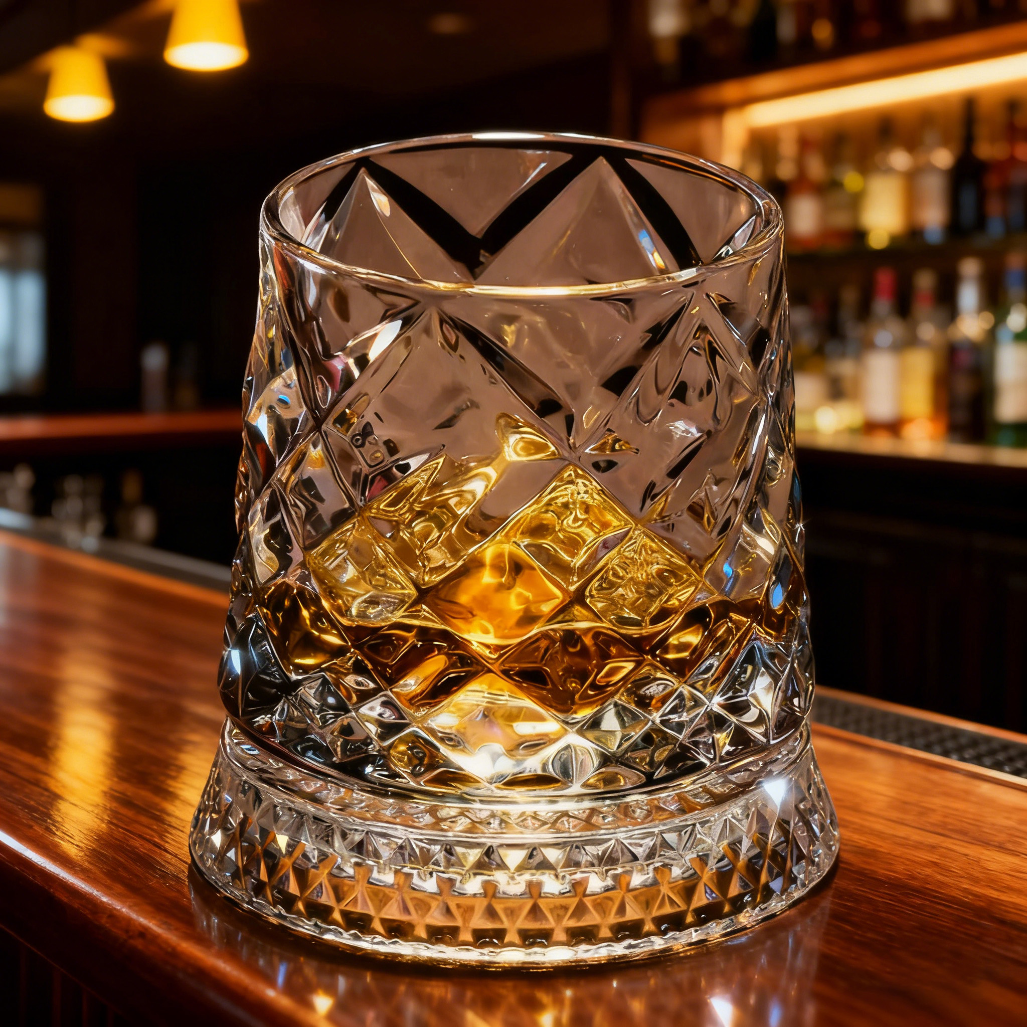 Rotating Crystal Whiskey Glasses Set