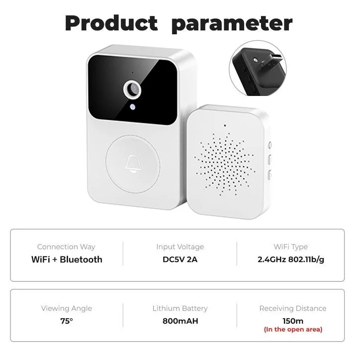 Wireless Video Doorbell With Camera