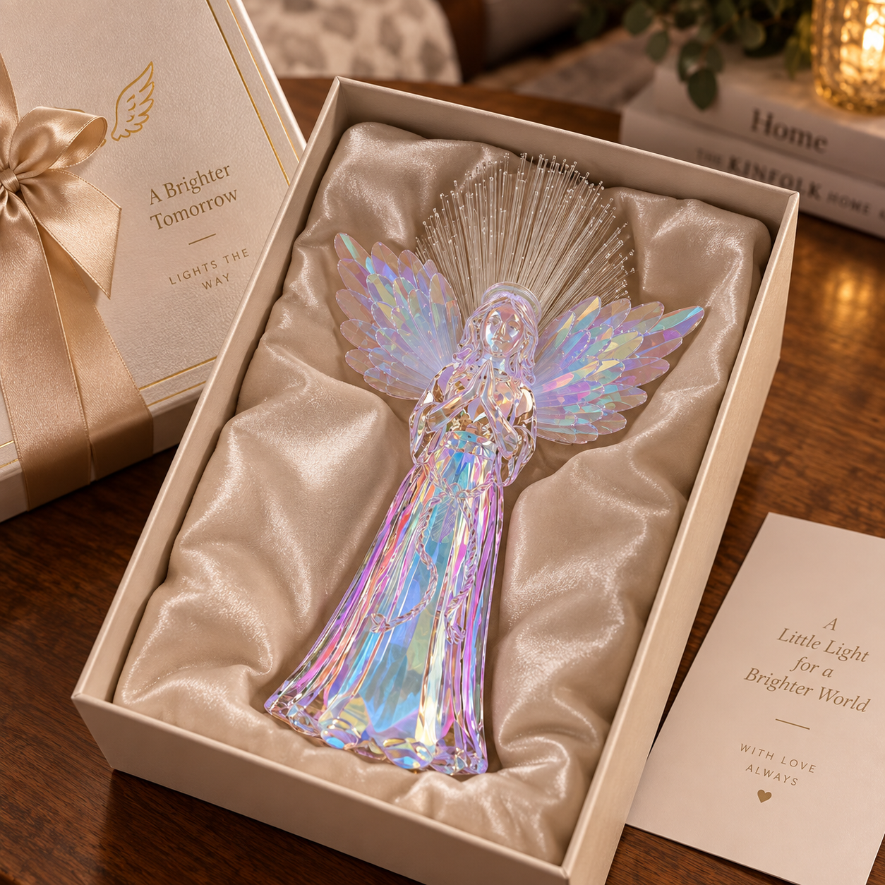 Lighted Crystal Angel Figurine