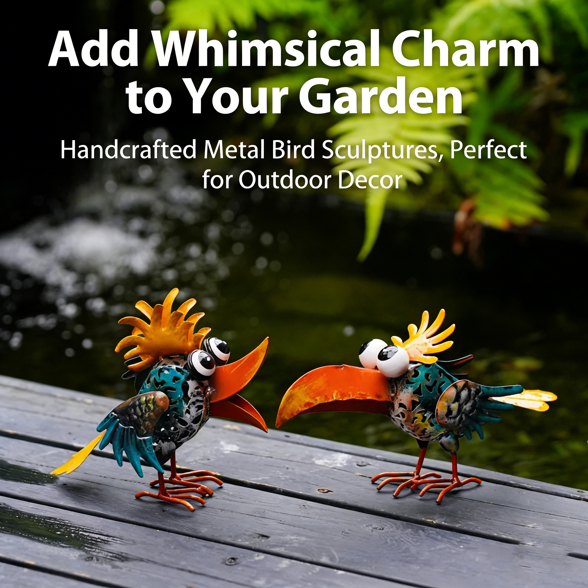 Whimsical Metal Garden Rooster