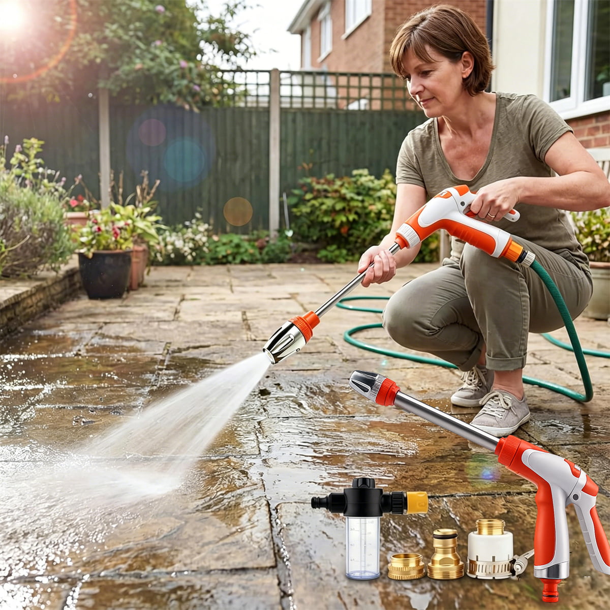 Pressure Washer Hose Nozzle Gun with Foam
