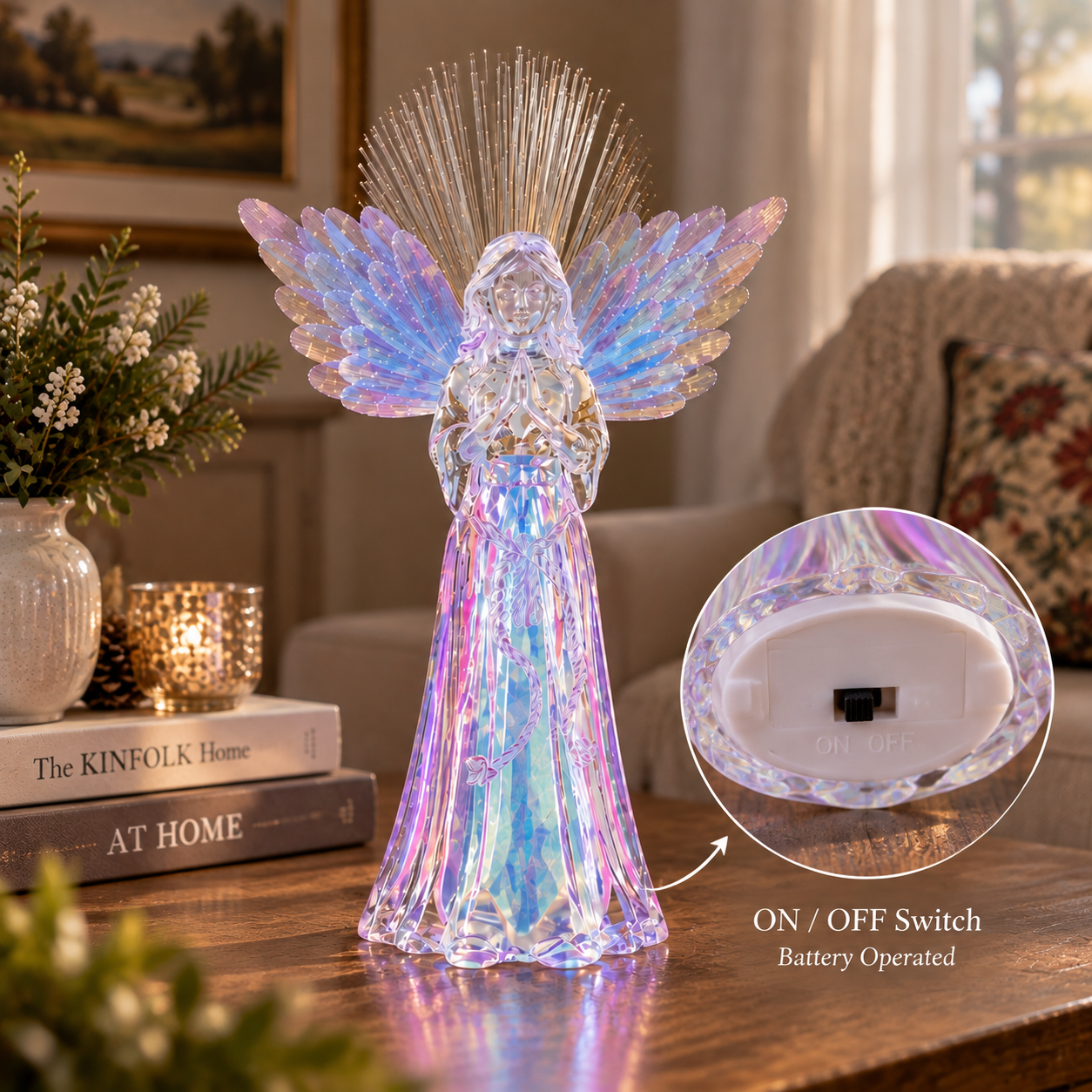 Lighted Crystal Angel Figurine