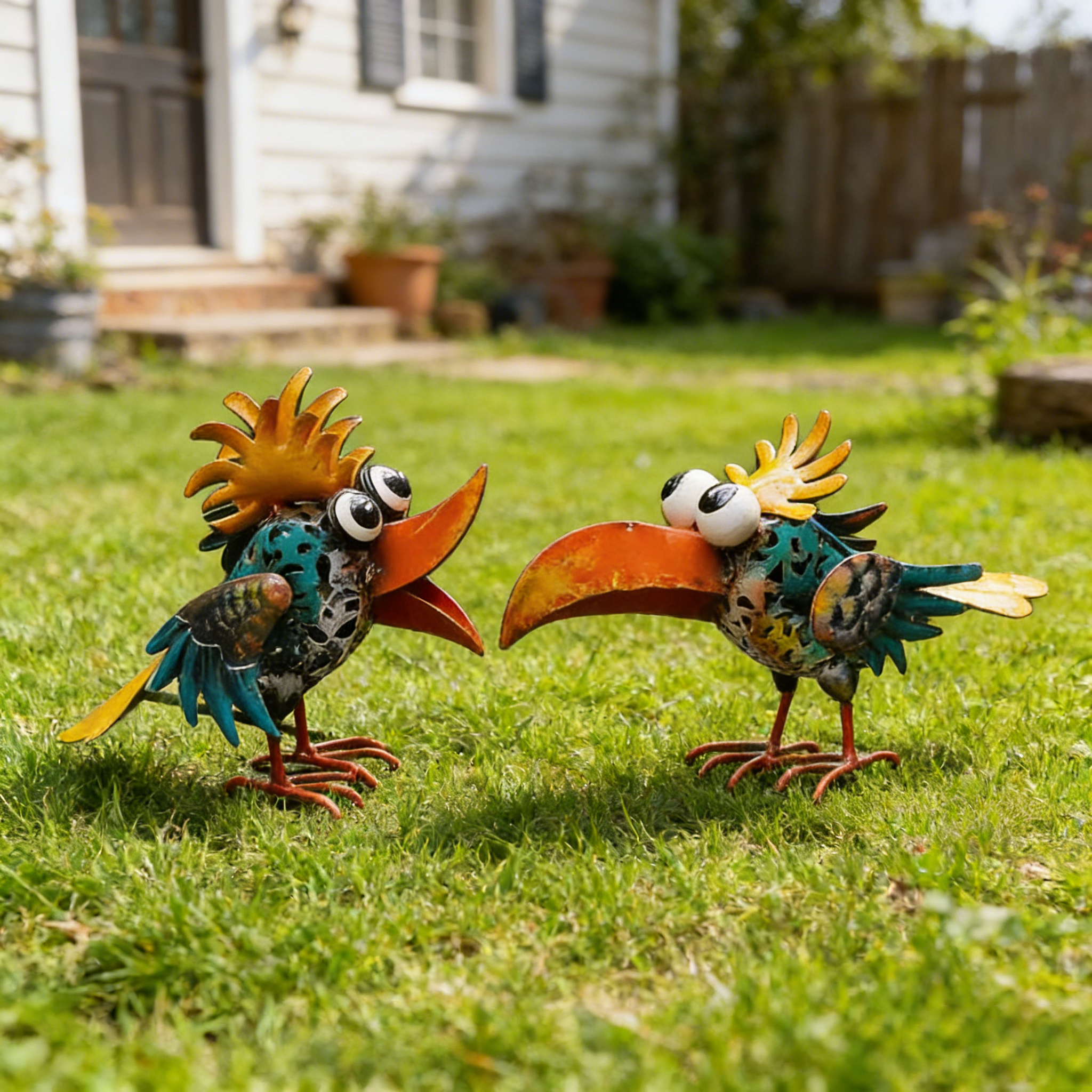Whimsical Metal Garden Rooster