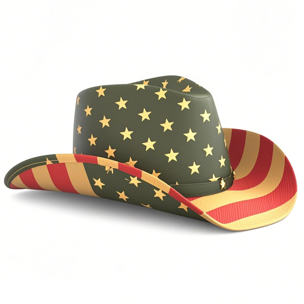 Vintage USA American Flag Cowboy Hat