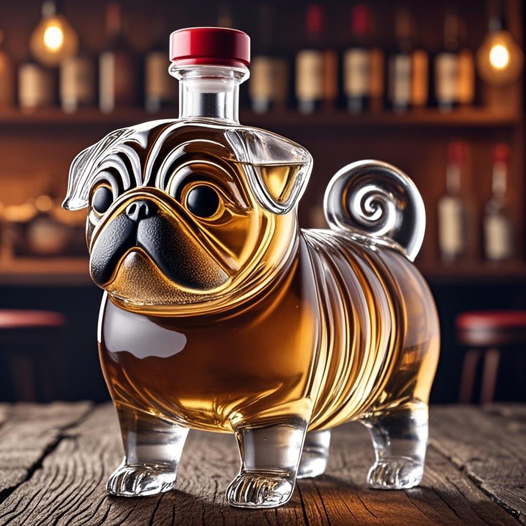 Pug Whiskey Bottle