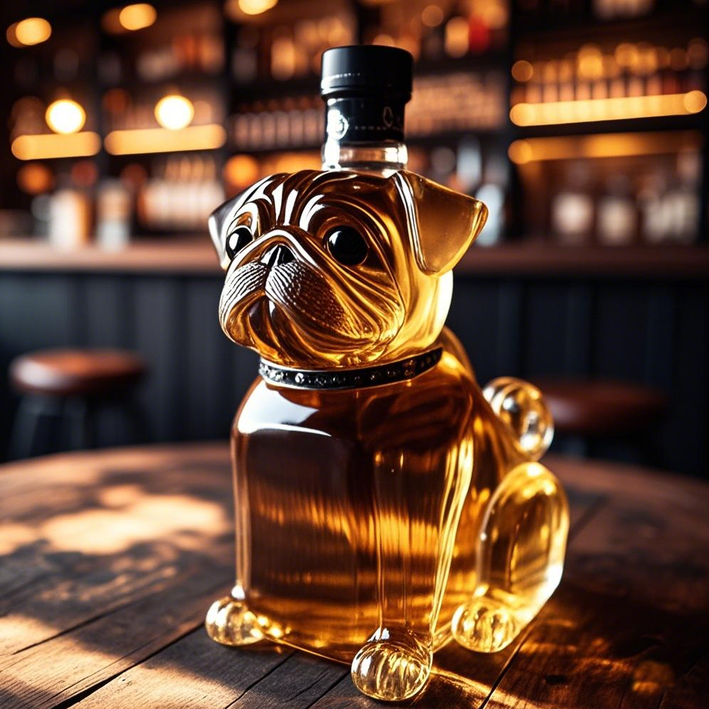 Pug Whiskey Bottle