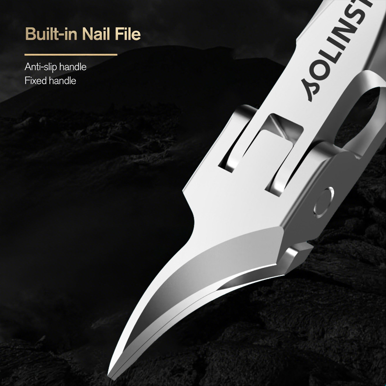 Slant Curved Blade Nail Clipper for Thick Toenails and Ingrown Nails