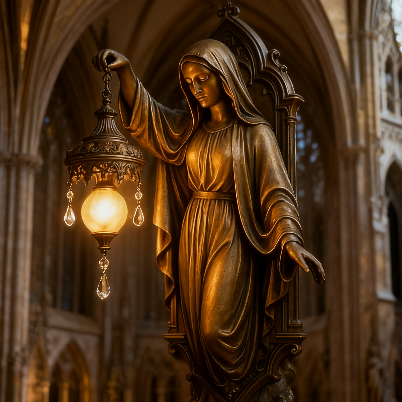 Virgin Mary Wall Lamp