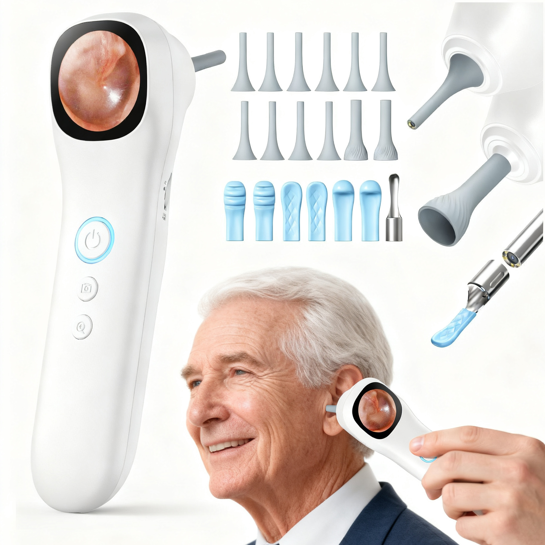 Otoscope Ear Camera with 1.21” Screen Earwax Removal Kit