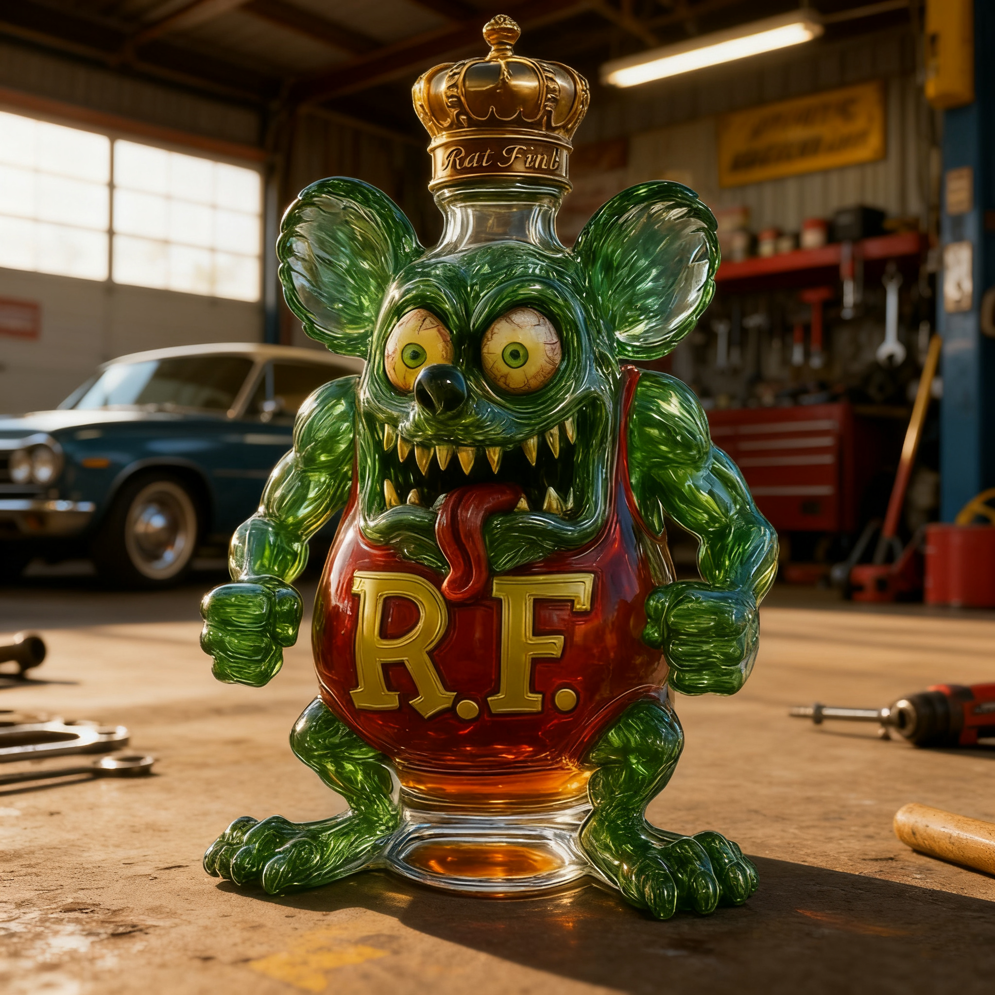 Rat Fink Whisky Bottle