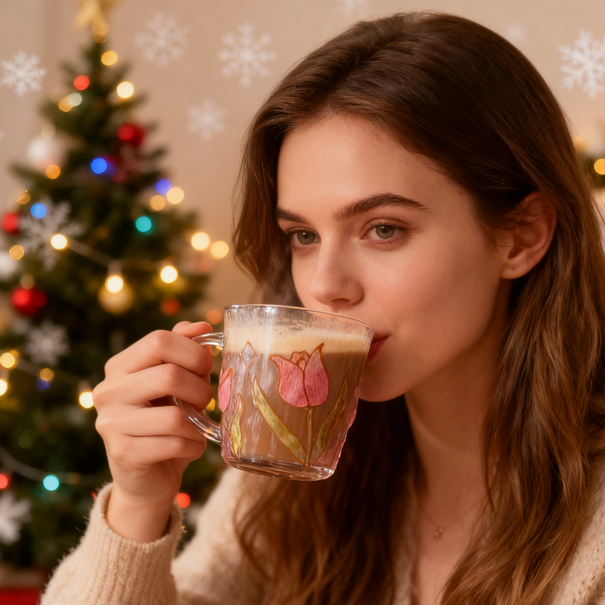 ❄️13.5oz Hand-painted Crystal Bloom Mug