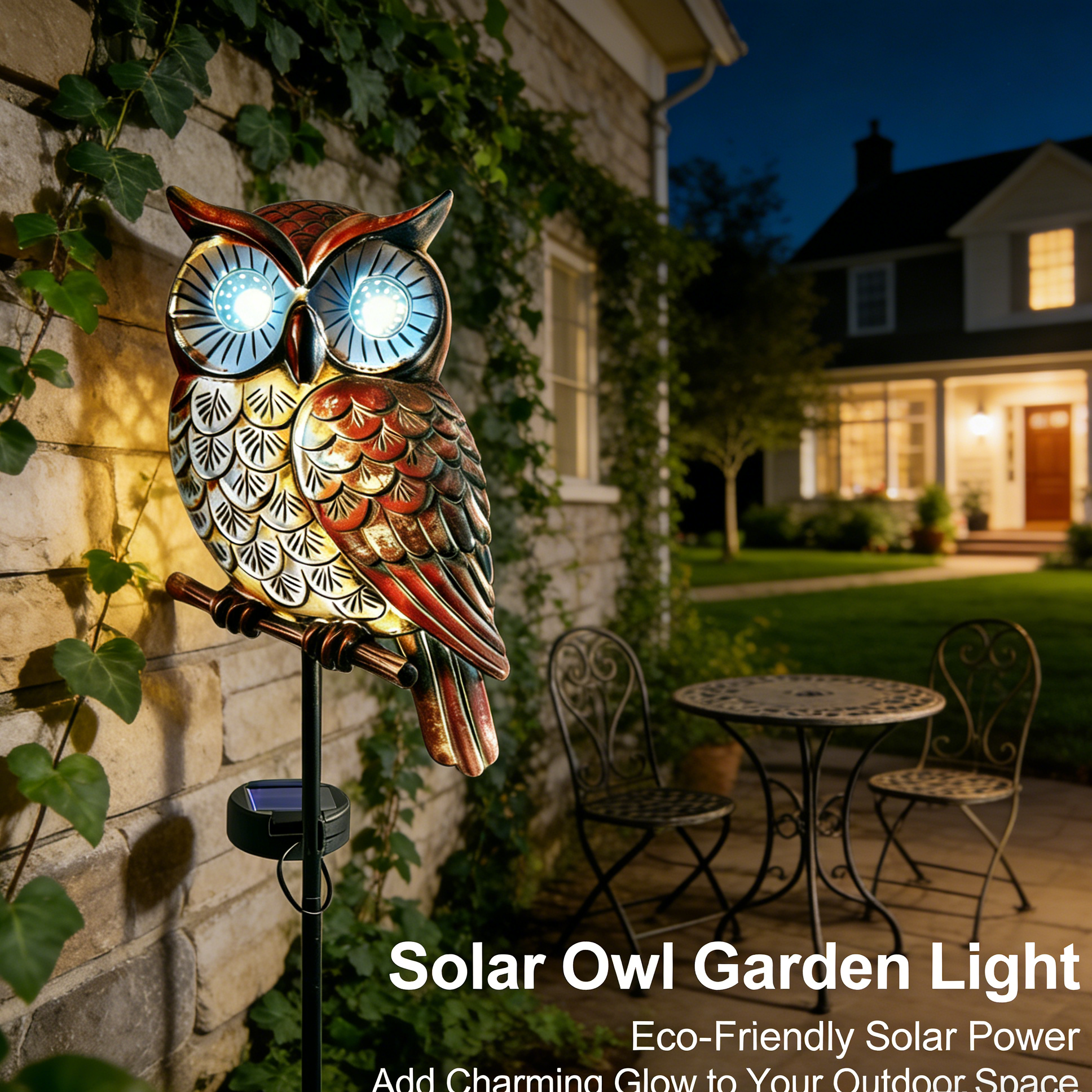 Solar Owl Garden Lights – Charming Outdoor Decor with Glowing Eyes