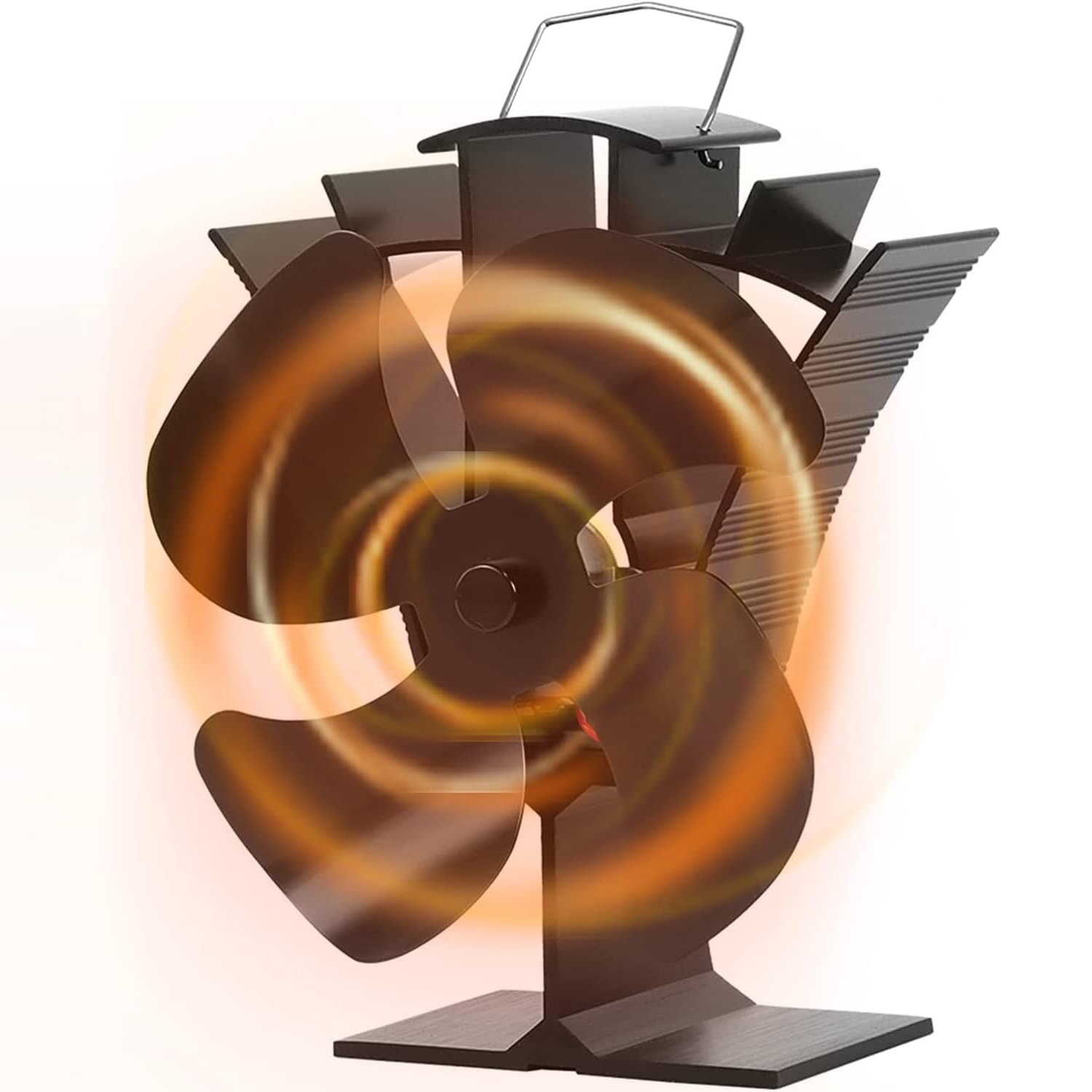 Four-blade Self-starting Thermal Cycle Fireplace Fan