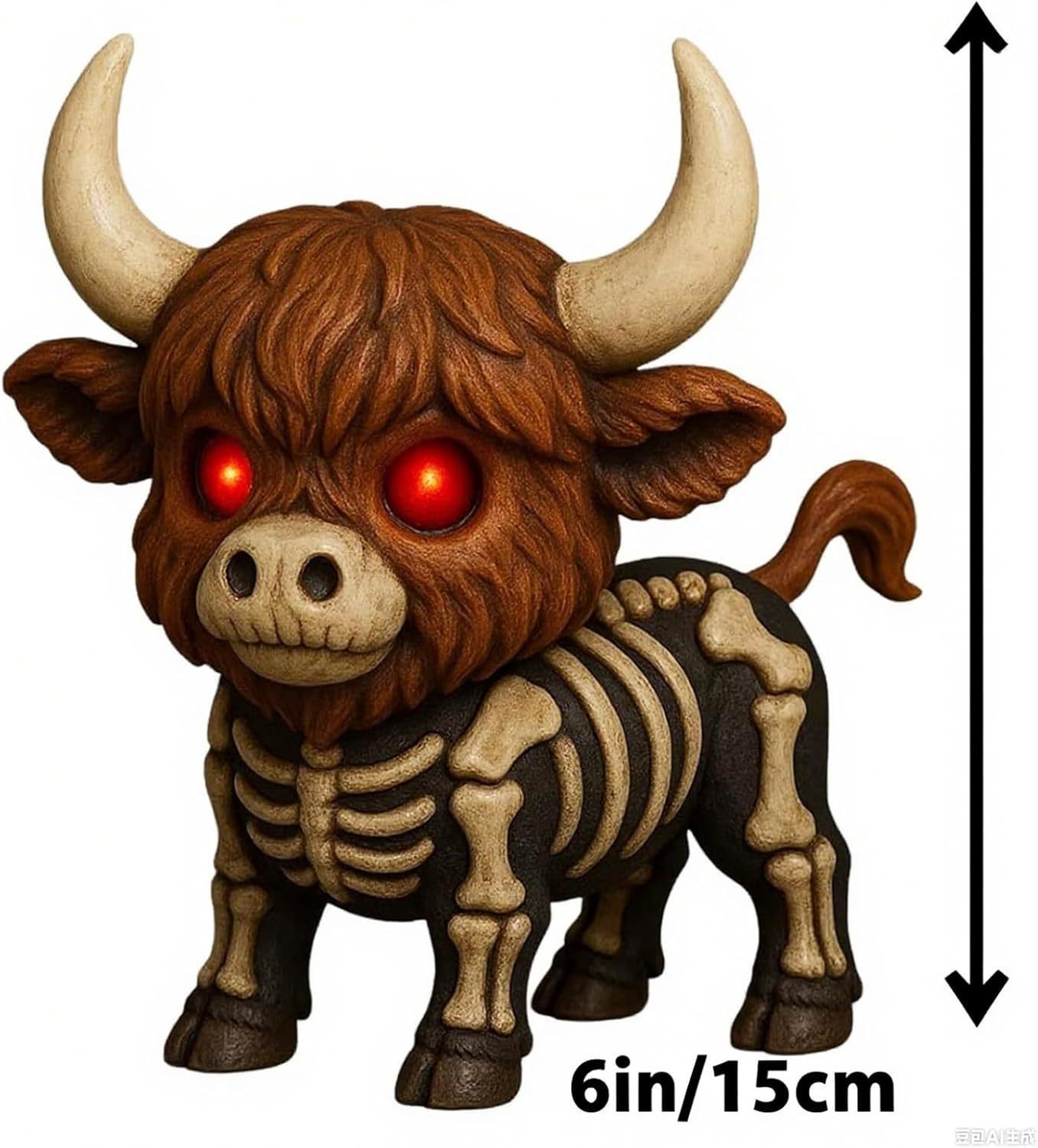Mystical Skeleton Highland Cow - Halloween Welcome Decor