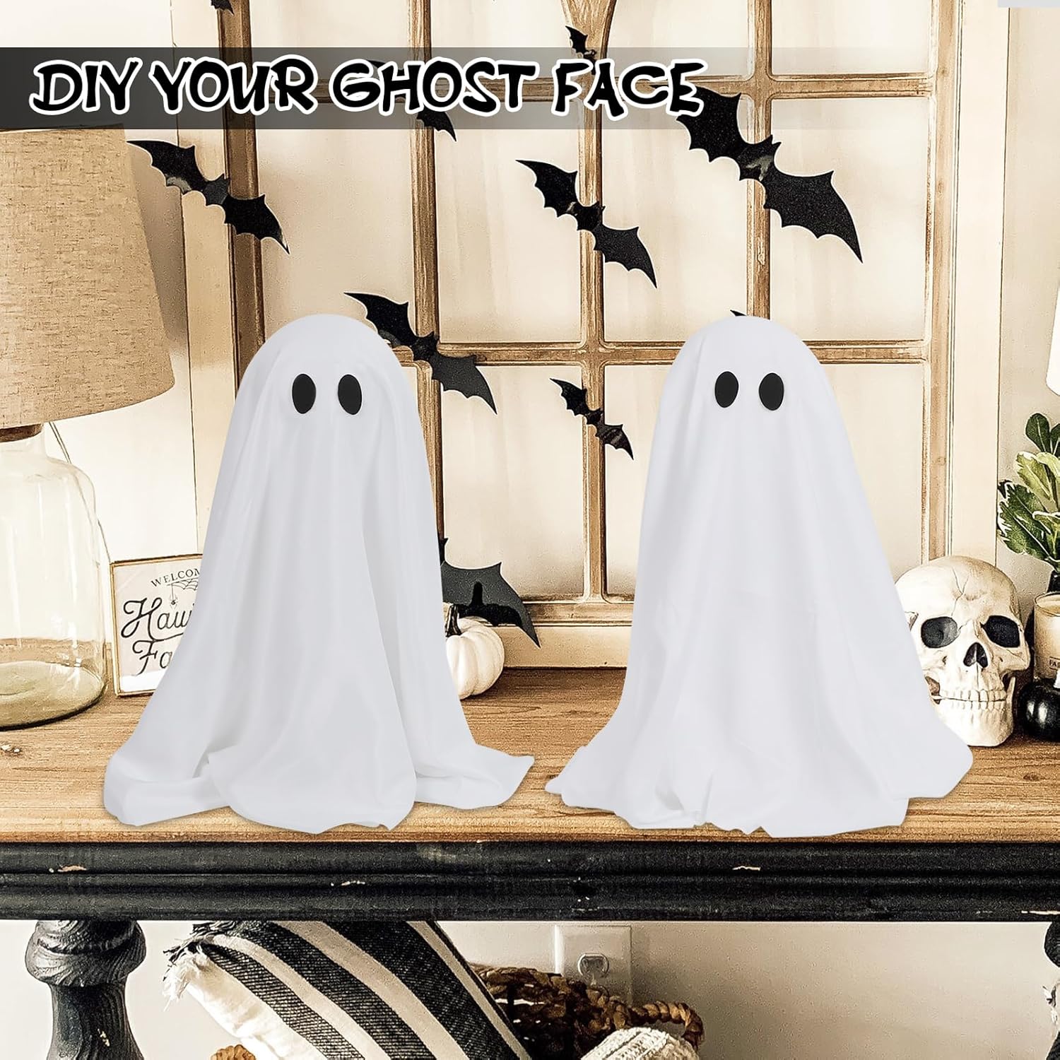 Spooky Ghost Decor with String Light （1 pack）