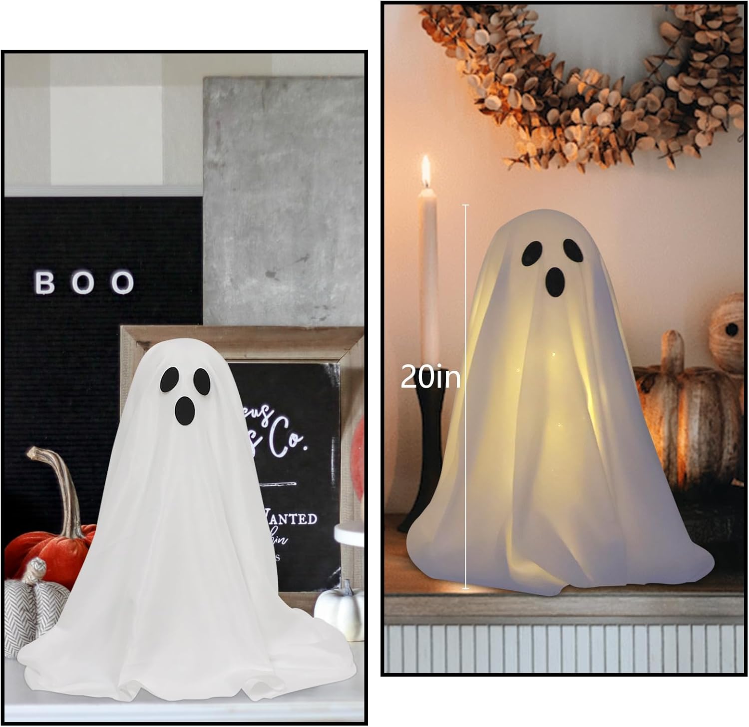 Spooky Ghost Decor with String Light （1 pack）