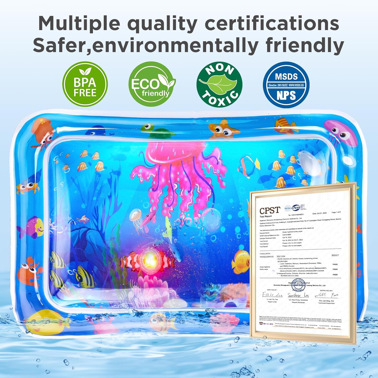 Multi-Color Lighted Cat Water Mat