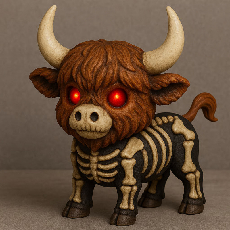 Mystical Skeleton Highland Cow - Halloween Welcome Decor