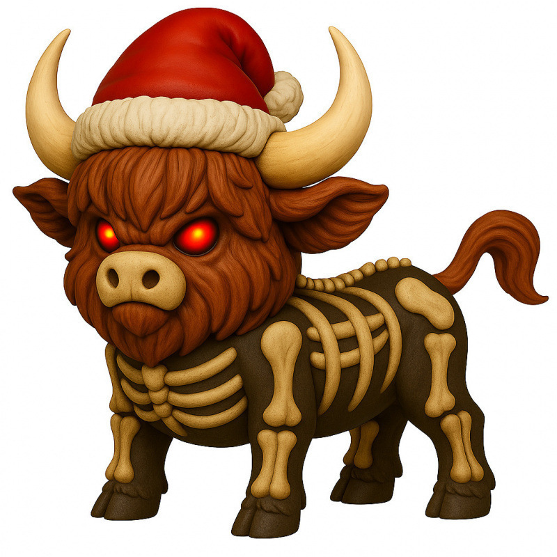 Mystical Skeleton Highland Cow - Halloween Welcome Decor