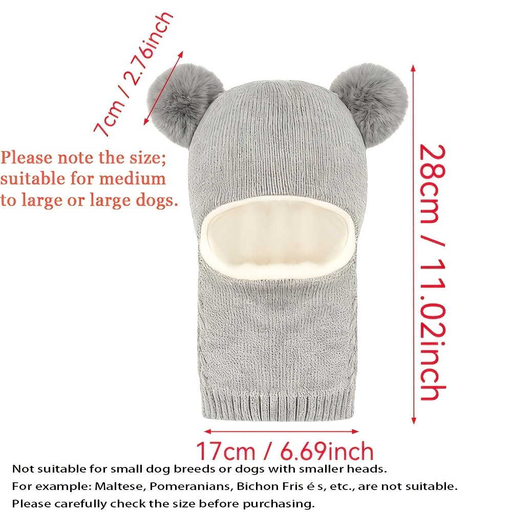 Dog Winter Hat with Pom Poms