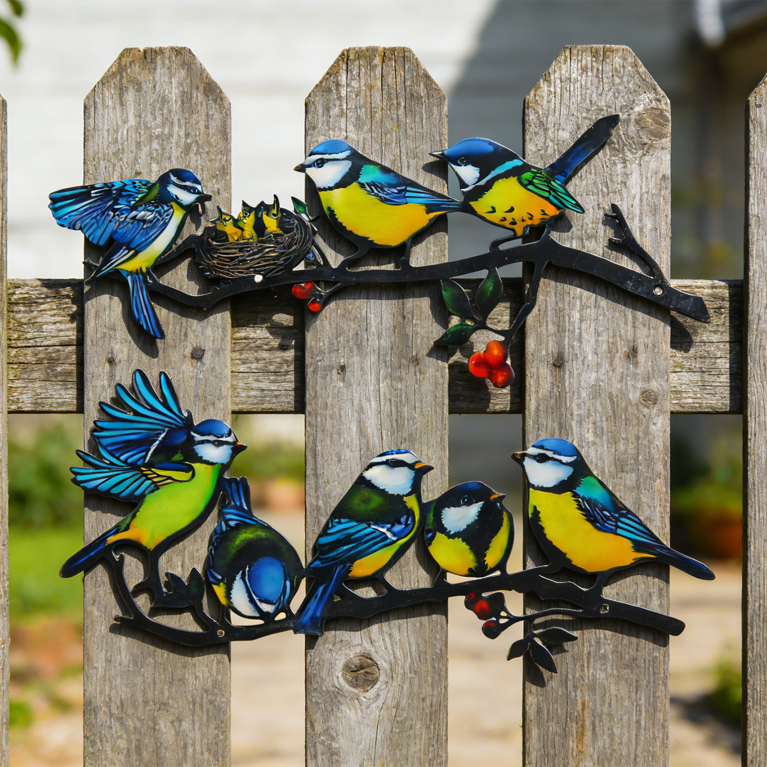 🐦 Colorful Metal Bird Wall Art – Vibrant Garden & Home Decor ✨