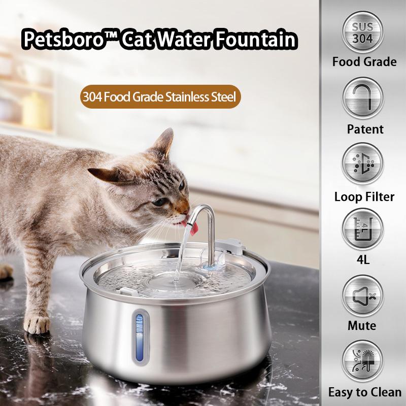 Petsboro™ Stainless Cat Water Fountain