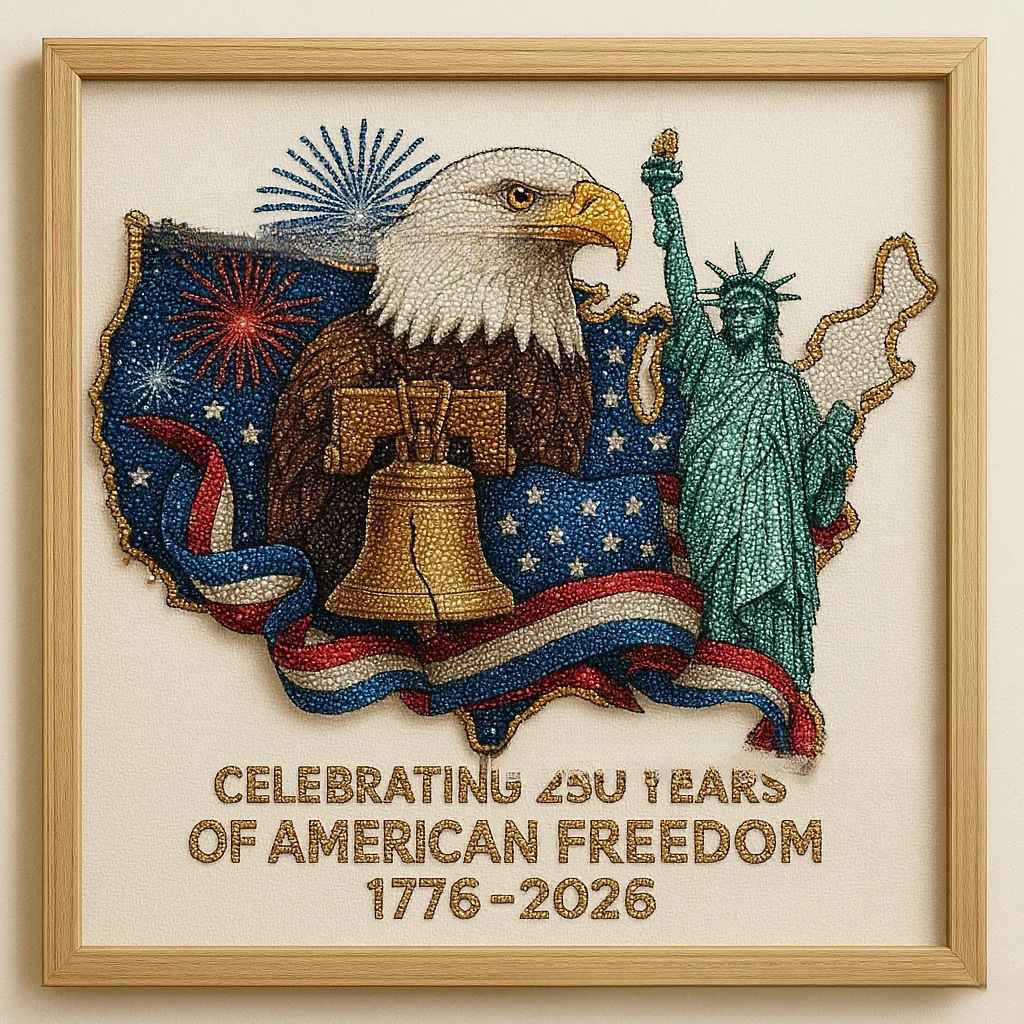 DIY Diamond Painting Kit – Celebrating 250 Years of American Freedom (1776–2026)