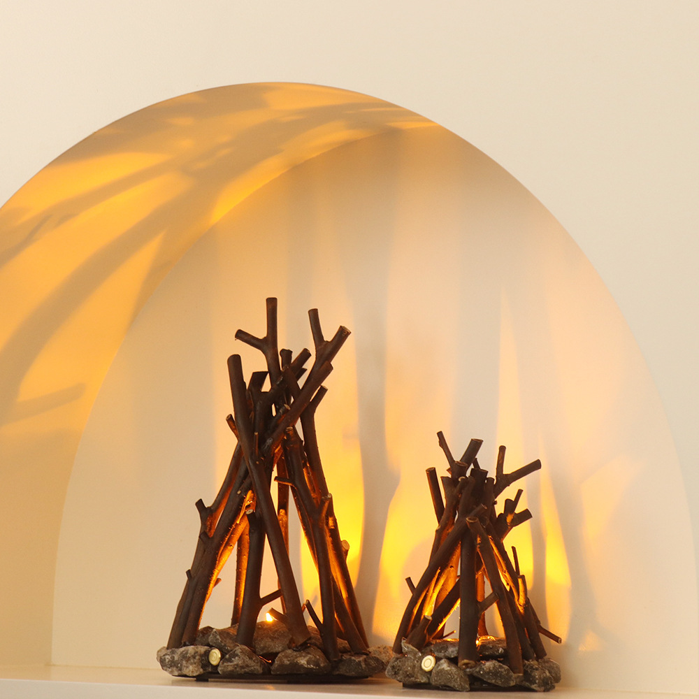 Handmade Tree Branches LED Burning Bonfire Night Light
