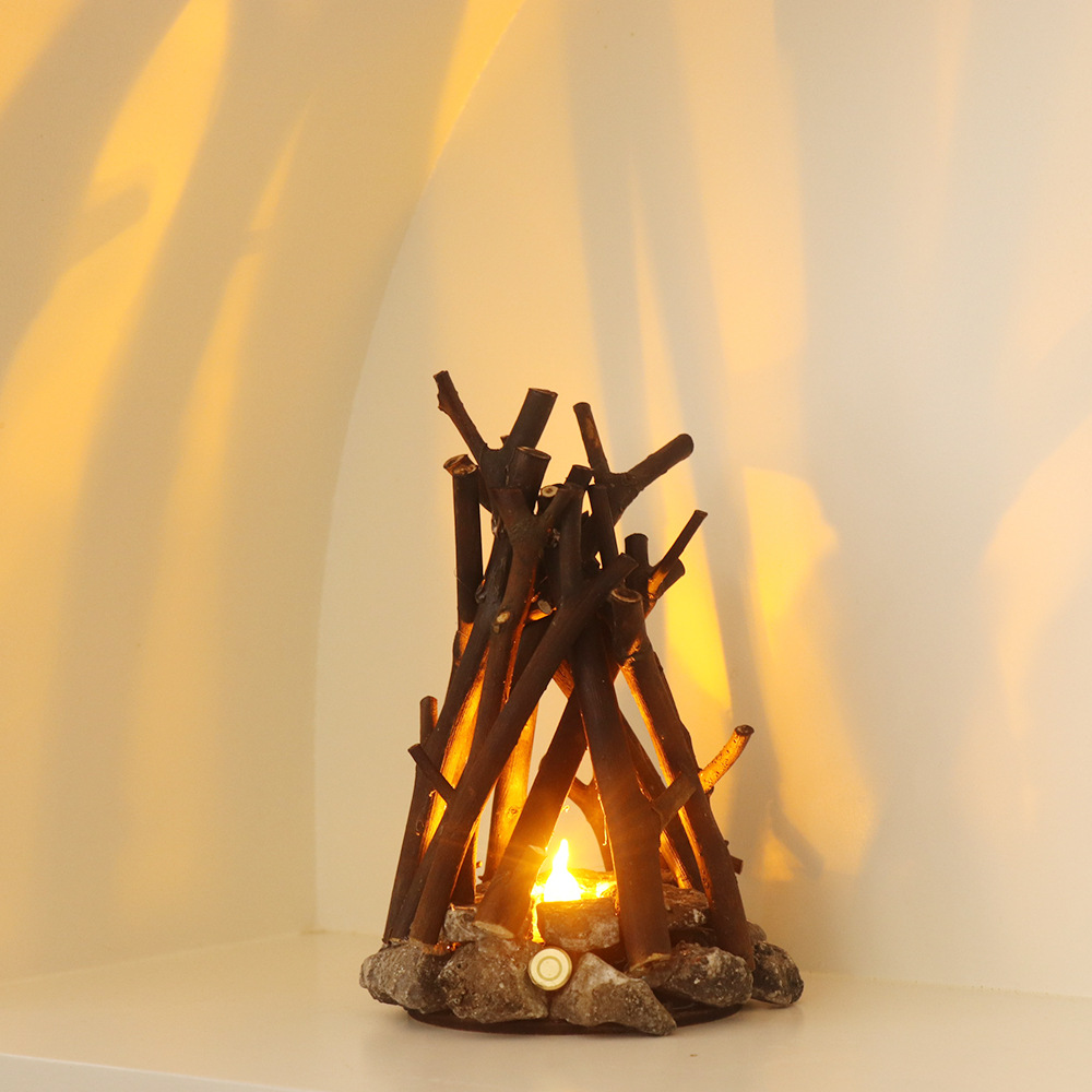 Handmade Tree Branches LED Burning Bonfire Night Light