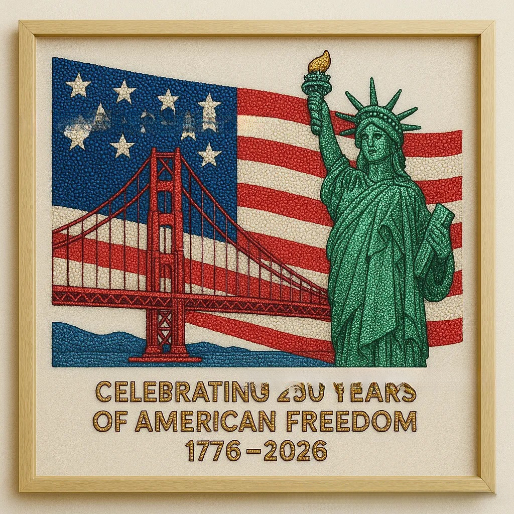 DIY Diamond Painting Kit – Celebrating 250 Years of American Freedom (1776–2026)