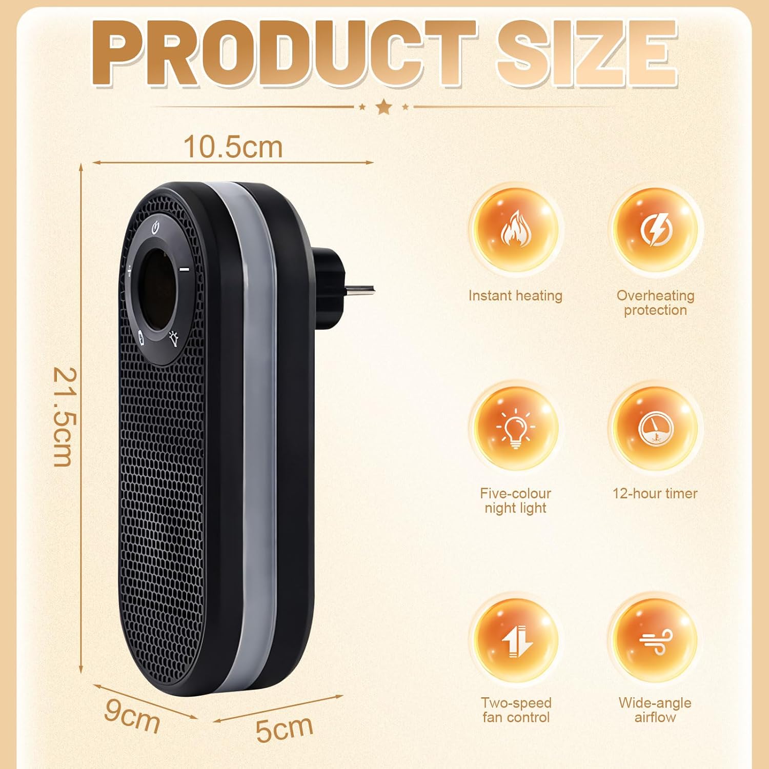 Socket Fan Heater with Remote Control