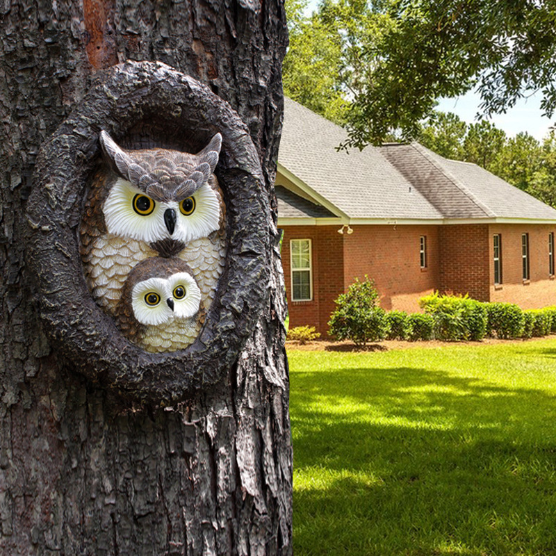Owl Family Tree Trunk Wall Décor 