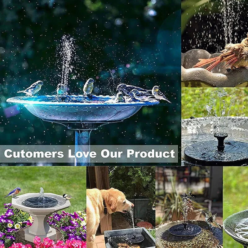 Solar Fountain with LED Lights