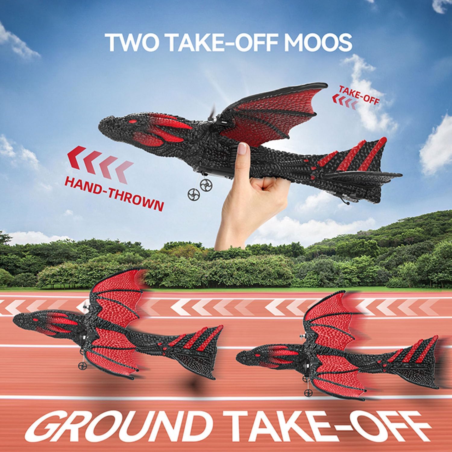 RC Dragon Plane for Kids Remote Control Airplane Toy