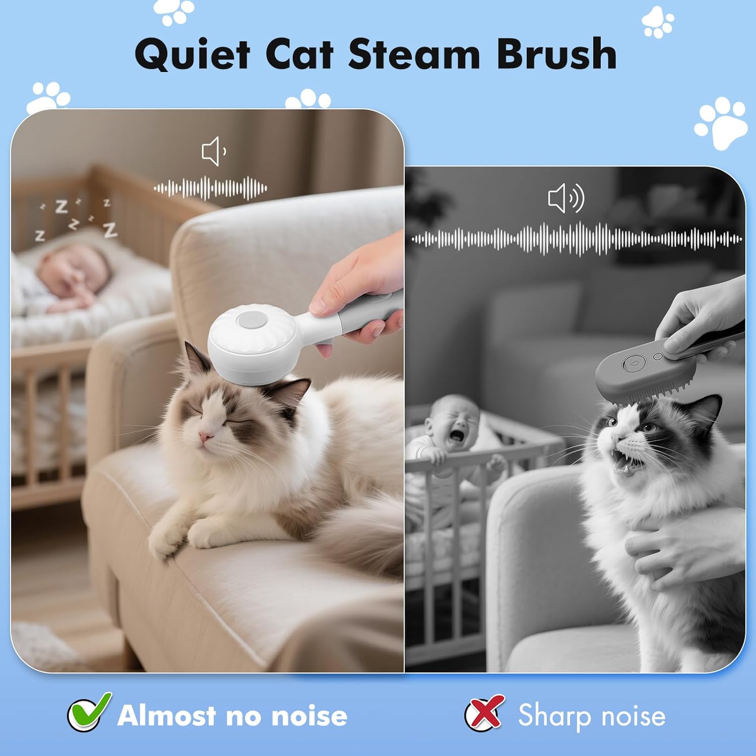 Cat Steam Brush with 2 Steam Modes