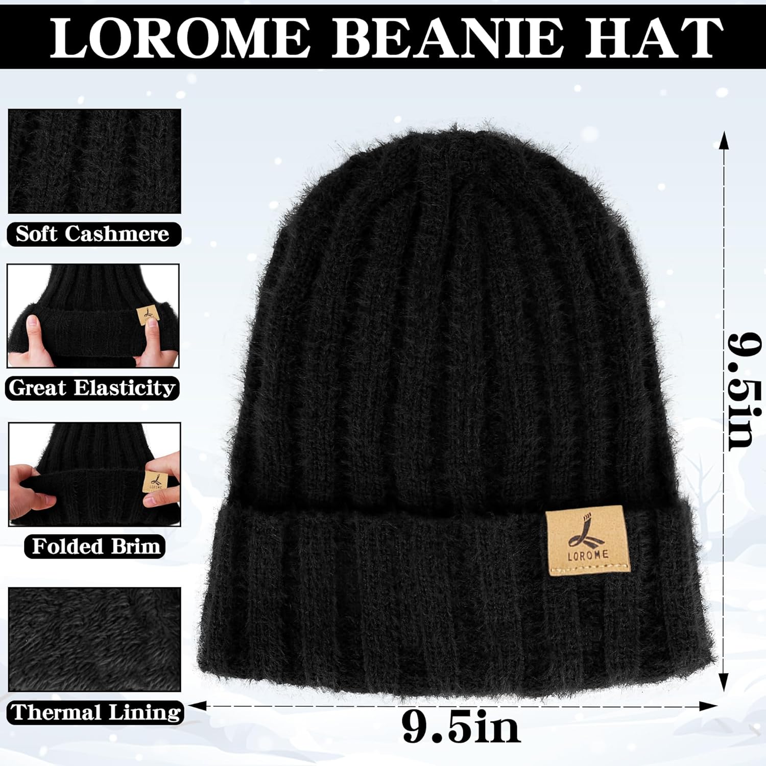 Winter Beanie Hat Scarf Gloves