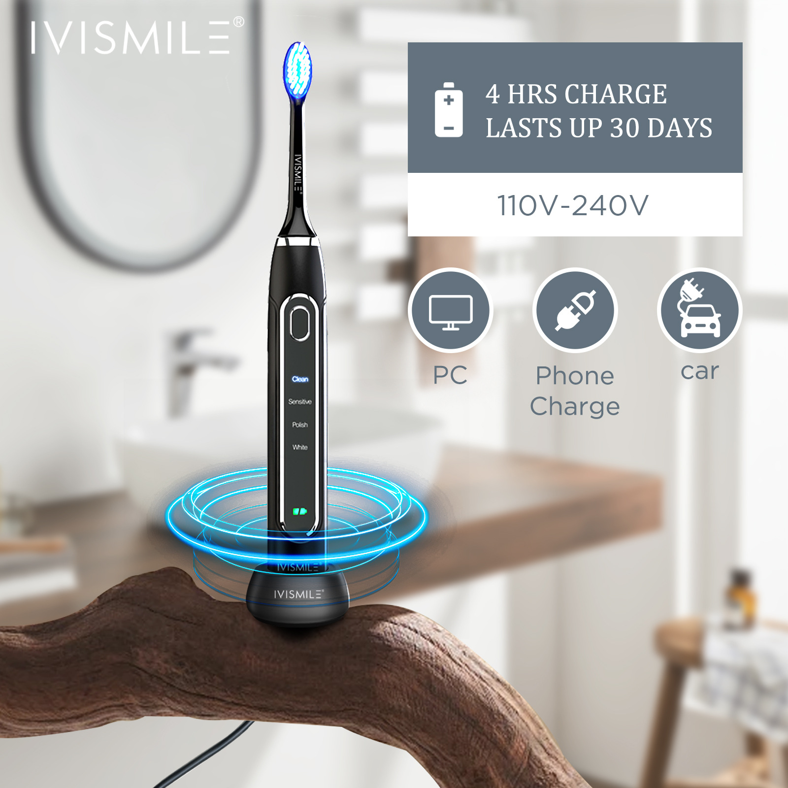 LED Whitening Electric Toothbrush