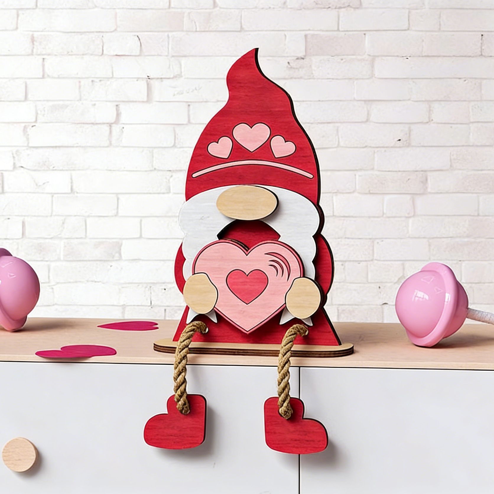 💖VALENTINE’S DAY WOODEN GNOME DECORATION