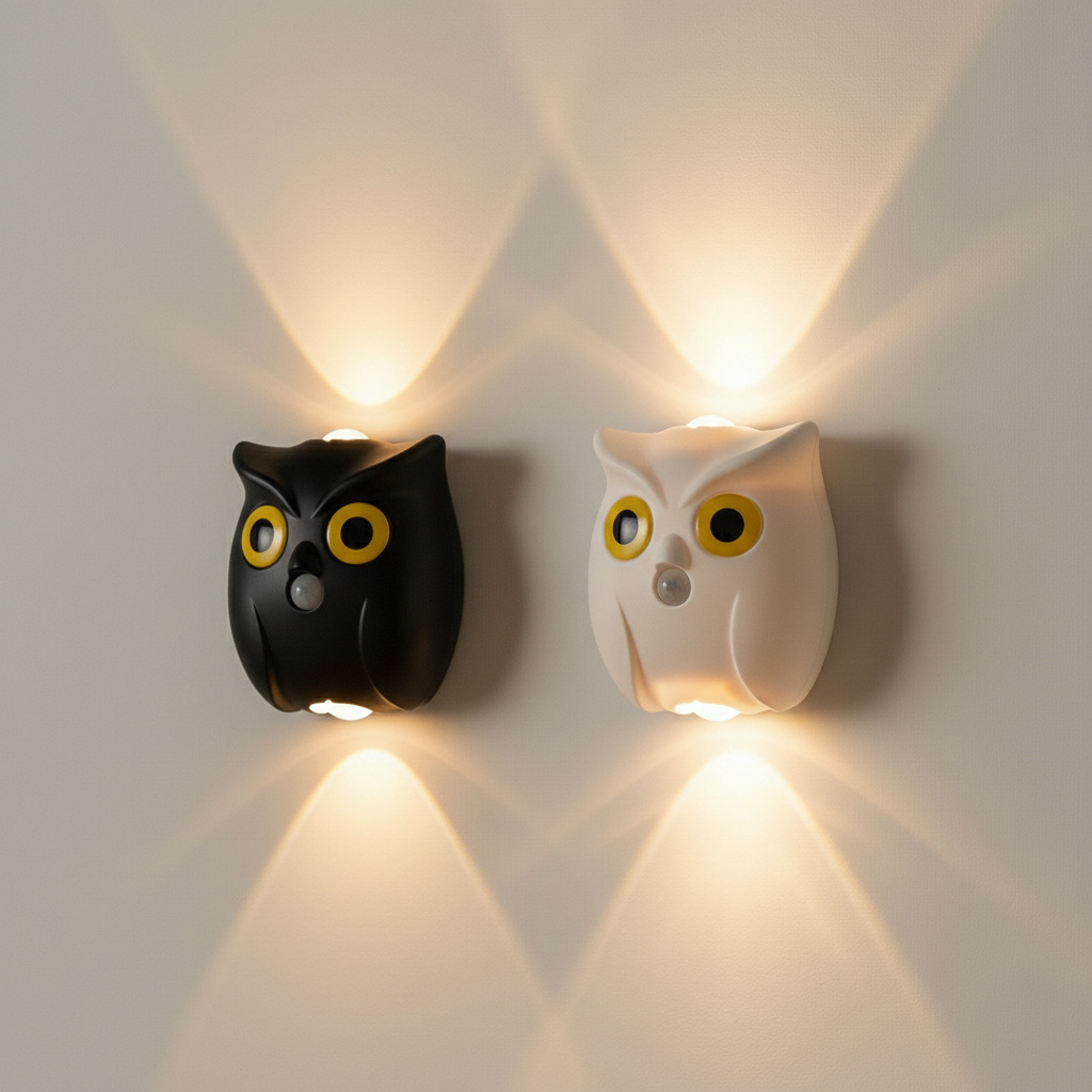 Motion Sensor Owl Magnetic Wall Light, Dual-Glow Up and Down Night Light