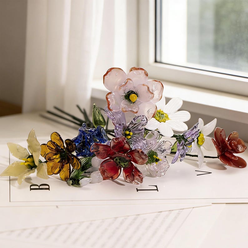 Glass Flower Bouquet---Mother's Day Gift